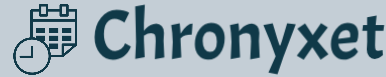 Chronyxet logo with a blue background