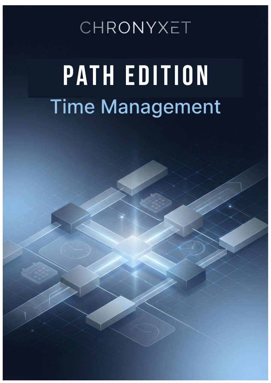 Cover of 'Path Edition Time Management' by Chronyxet with a futuristic design.